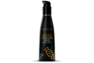 Лубрикант со вкусом соленой карамели Wicked Aqua Salted Caramel - 120 мл.