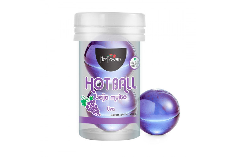 Лубрикант на масляной основе Hot Ball Beija Muito с ароматом винограда (2 шарика по 3 гр.)