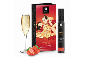 Оральный спрей Waves of Pleasure с ароматом клубники и шампанского - 20 мл. Оральный спрей Waves of Pleasure с ароматом клубники и шампанского - 20 мл.