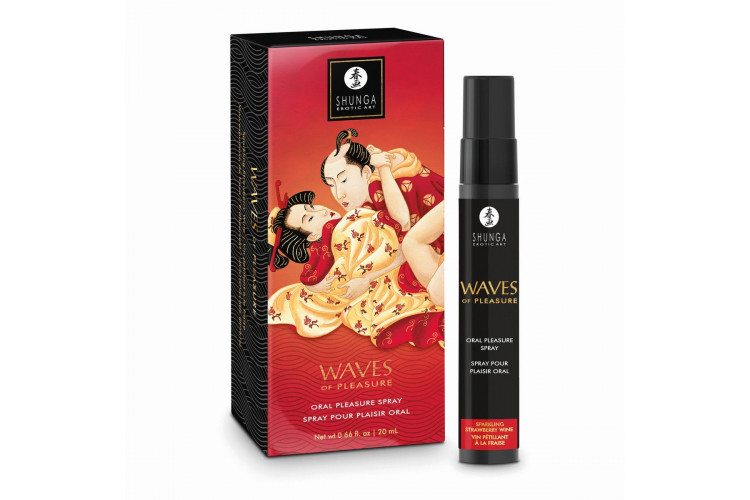 Оральный спрей Waves of Pleasure с ароматом клубники и шампанского - 20 мл. Оральный спрей Waves of Pleasure с ароматом клубники и шампанского - 20 мл.