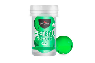 Лубрикант на масляной основе Hot Ball Beija Muito с ароматом мяты (2 шарика по 3 гр.)