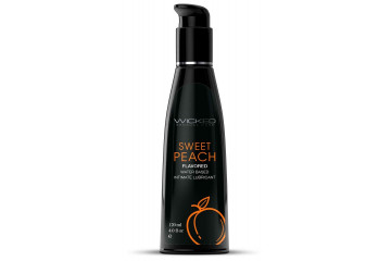 Лубрикант с ароматом спелого персика Wicked Aqua Sweet Peach - 120 мл.
