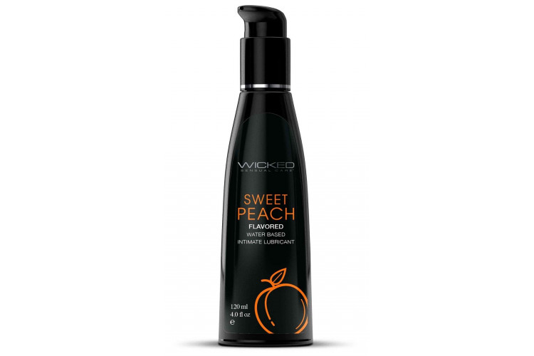 Лубрикант с ароматом спелого персика Wicked Aqua Sweet Peach - 120 мл.