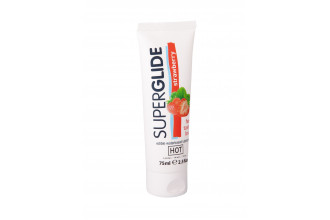 Гель на водной основе с ароматом клубники Superglide Strawberry - 75 мл.
