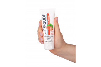 Гель на водной основе с ароматом клубники Superglide Strawberry - 75 мл.