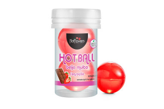 Лубрикант на масляной основе Hot Ball Beija Muito с ароматом шоколада и клубники (2 шарика по 3 гр.)