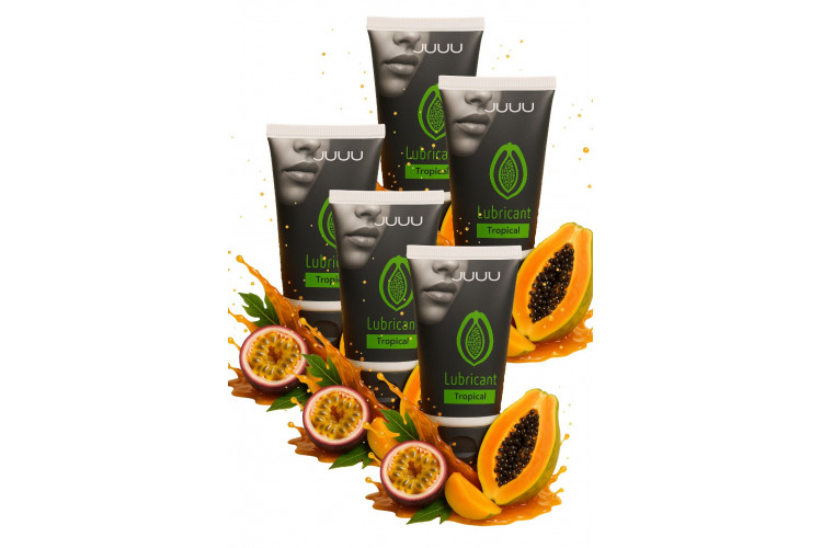 Набор из 5 съедобных лубрикантов JUJU со вкусом тропических фруктов