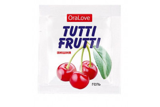 Саше гель-смазки Tutti-frutti с вишнёвым вкусом - 4 гр.