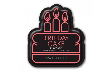 Лубрикант на водной основе со вкусом торта с кремом Wicked Aqua Birthday cake - 3 мл.