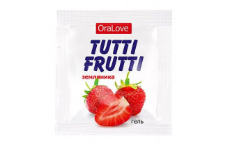 Саше гель-смазки Tutti-frutti с земляничным вкусом - 4 гр.