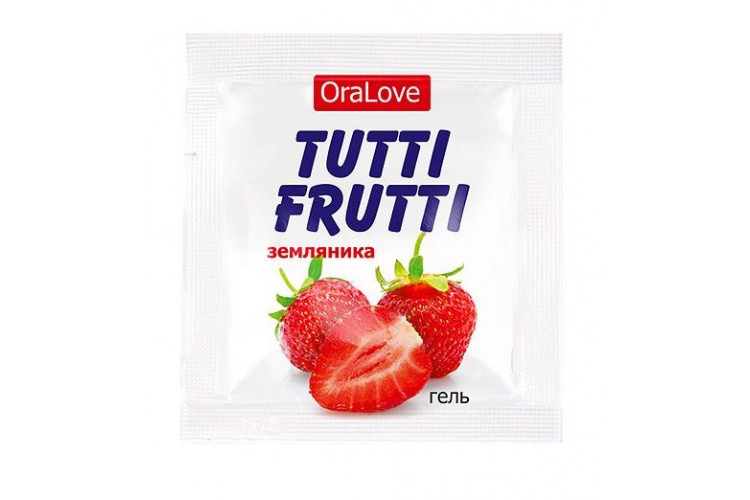Саше гель-смазки Tutti-frutti с земляничным вкусом - 4 гр.
