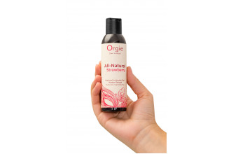 Интимный гель на водной основе All-Natural Strawberry с ароматом клубники - 150 мл.