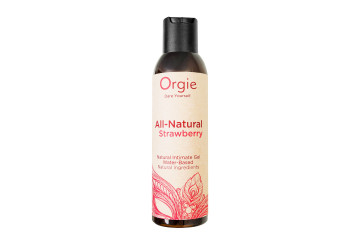 Интимный гель на водной основе All-Natural Strawberry с ароматом клубники - 150 мл.