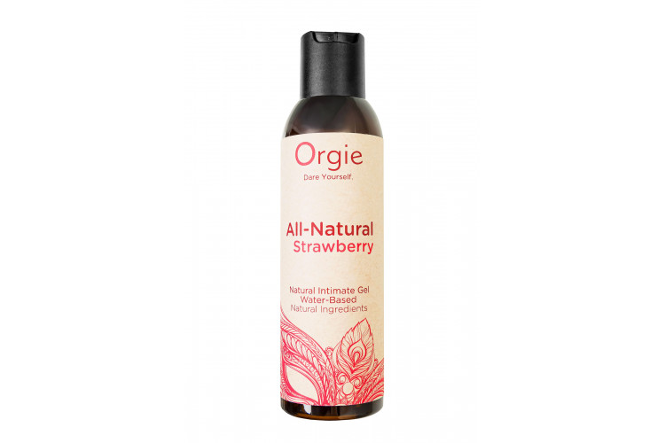 Интимный гель на водной основе All-Natural Strawberry с ароматом клубники - 150 мл.