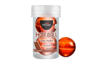 Лубрикант на масляной основе Hot Ball Beija Muito с ароматом шоколада (2 шарика по 3 гр.)