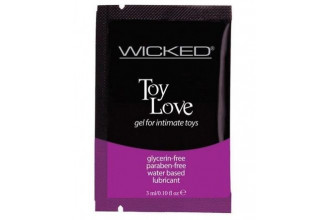 Лубрикант на водной основе для использования с игрушками WICKED Toy Love - 3 мл.