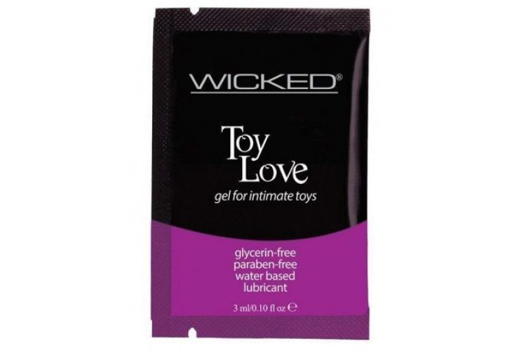 Лубрикант на водной основе для использования с игрушками WICKED Toy Love - 3 мл.