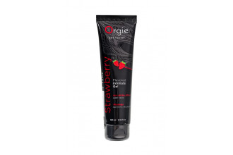 Интимный гель на водной основе Lube Tube Strawberry с клубничным вкусом - 100 мл.