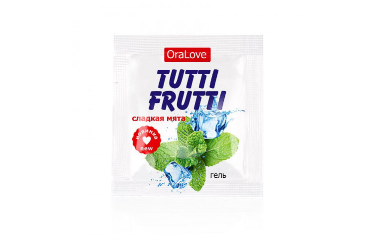 Саше гель-смазки Tutti-frutti со вкусом мяты - 4 гр.