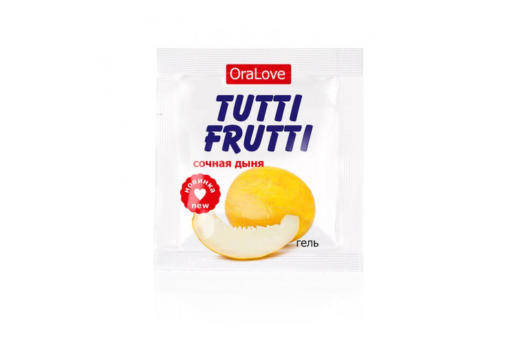 Саше гель-смазки Tutti-frutti со вкусом сочной дыни - 4 гр.