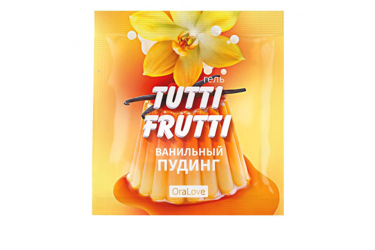 Саше гель-смазки Tutti-frutti со вкусом ванильного пудинга - 4 гр.