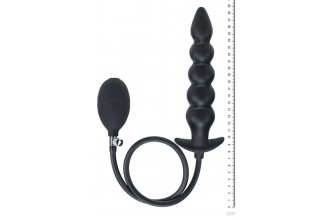 Черная анальная елочка с функцие расширения Beaded Inflatable Silicone Anal Plug