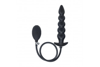 Черная анальная елочка с функцие расширения Beaded Inflatable Silicone Anal Plug