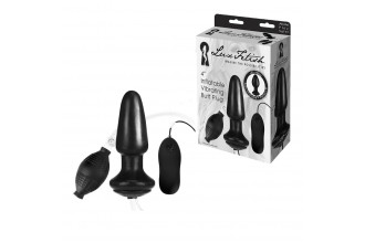 Надувная вибрирующая анальная пробка Inflatable Vibrating Butt Plug - 10,2 см.