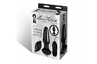 Надувная вибрирующая анальная пробка Inflatable Vibrating Butt Plug - 10,2 см.