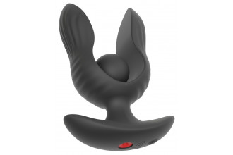 Черная расширяющаяся анальная пробка с вибрацией RC Inflatable Expander Plug with Vibration