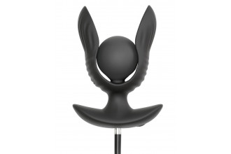 Черная расширяющаяся анальная пробка с вибрацией RC Inflatable Expander Plug with Vibration