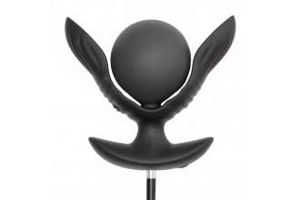 Черная расширяющаяся анальная пробка с вибрацией RC Inflatable Expander Plug with Vibration