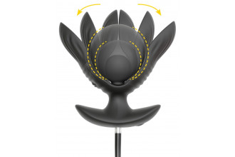 Черная расширяющаяся анальная пробка с вибрацией RC Inflatable Expander Plug with Vibration