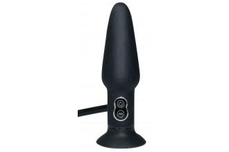 Анальный вибратор с функцией расширения True Black - 17 см.