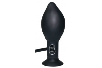 Анальный вибратор с функцией расширения True Black - 17 см.