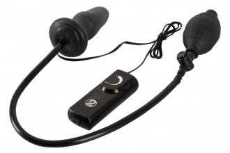 Черный анальный вибростимулятор с расширением Fanny Hills Butt Plug