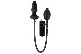 Черный анальный вибростимулятор с расширением Fanny Hills Butt Plug