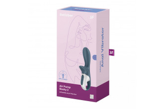 Серый анальный вибратор с функцией расширения Air Pump Booty 2