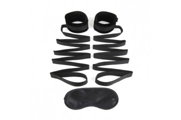 Чёрные манжеты для фиксации на кровати Bondage Bed Strap