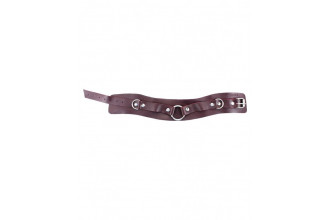 Бордовый широкий ошейник с кольцом Maroon Collar