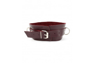 Бордовый широкий ошейник с кольцом Maroon Collar
