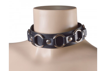 Черный кожаный ошейник Властелин колец