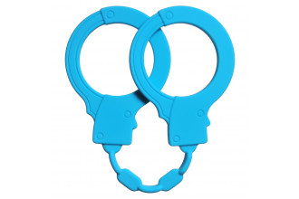 Голубые силиконовые наручники Stretchy Cuffs Turquoise