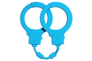 Голубые силиконовые наручники Stretchy Cuffs Turquoise