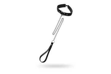 Кожаный ошейник-чокер с поводком