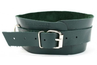 Изумрудный широкий ошейник с кольцом Collar Emerald