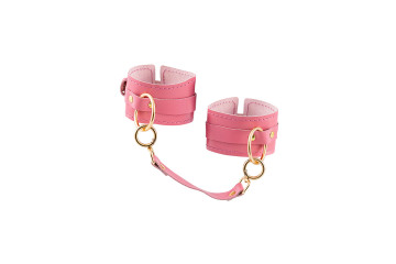 Розовые однослойные кожаные оковы