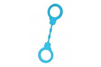 Голубые силиконовые наручники A-Toys без ключа