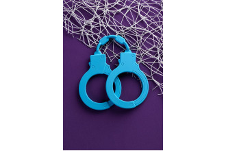 Голубые силиконовые наручники A-Toys без ключа