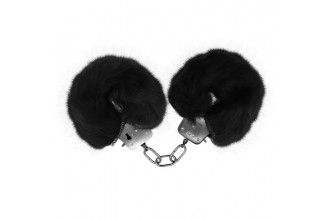Черные меховые наручники Love с ключиками